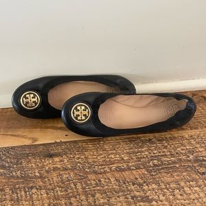 Tory Burch Caroline 2 Ballet Nellie Nappa/Vegan Leather Flats Black